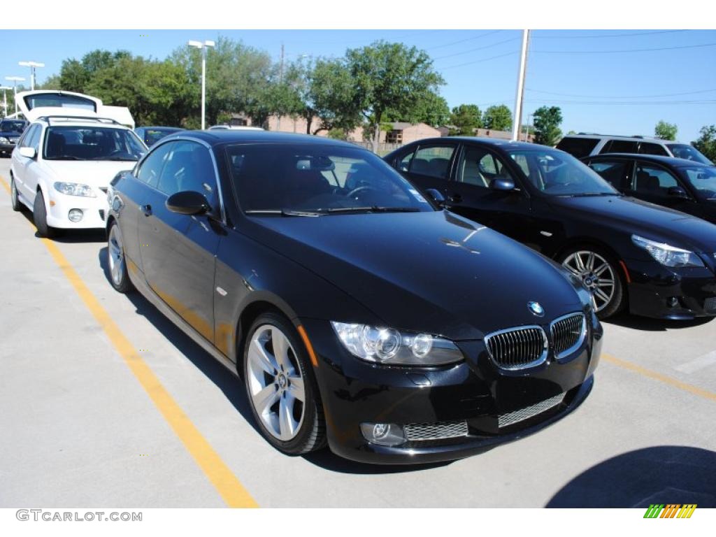 2007 3 Series 335i Convertible - Jet Black / Coral Red/Black photo #5