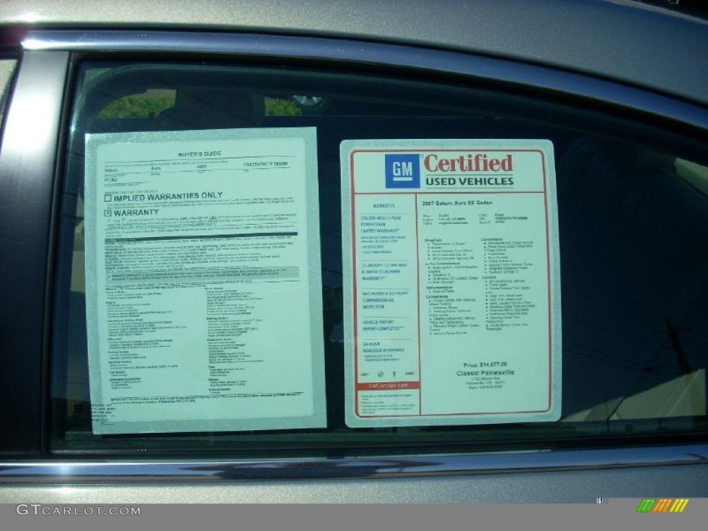 2007 Aura XE - Ocean Mist Metallic / Gray photo #18