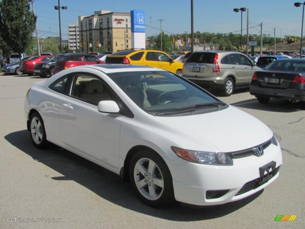 2007 Civic EX Coupe - Taffeta White / Ivory photo #7