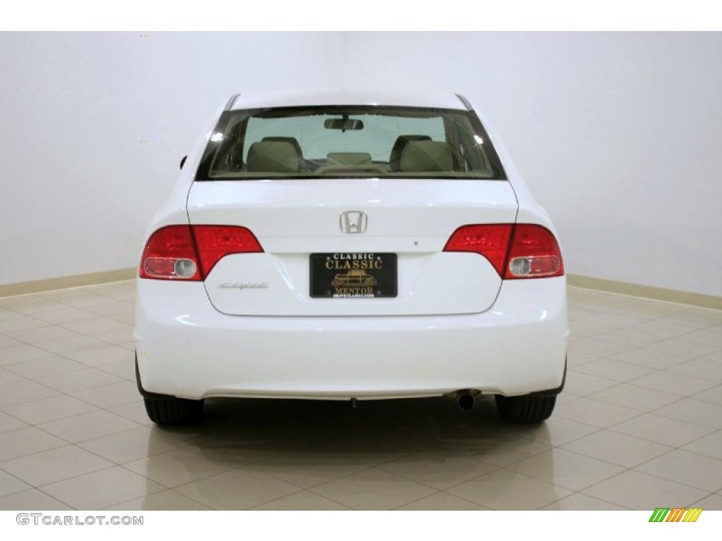 2007 Civic LX Sedan - Taffeta White / Ivory photo #6