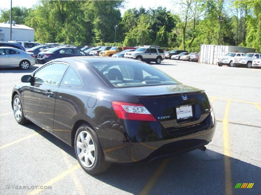 2007 Civic LX Coupe - Nighthawk Black Pearl / Gray photo #2