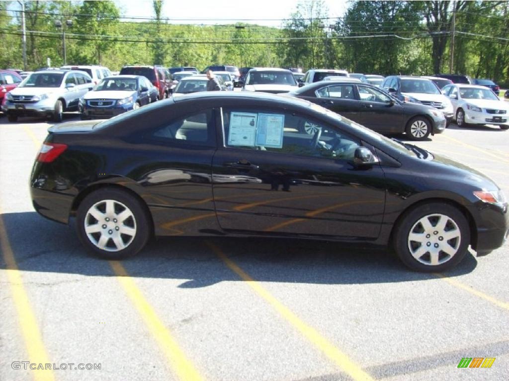 2007 Civic LX Coupe - Nighthawk Black Pearl / Gray photo #21