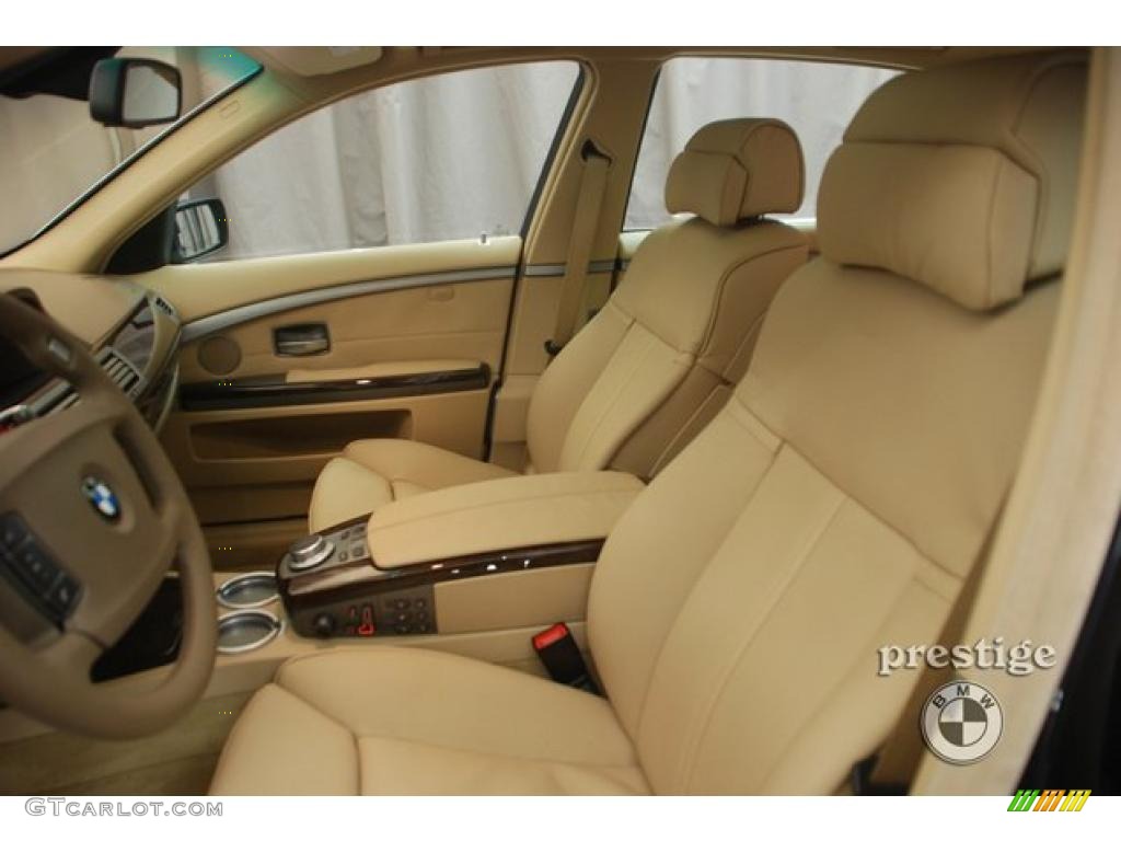 2008 7 Series 750Li Sedan - Monaco Blue Metallic / Beige photo #14