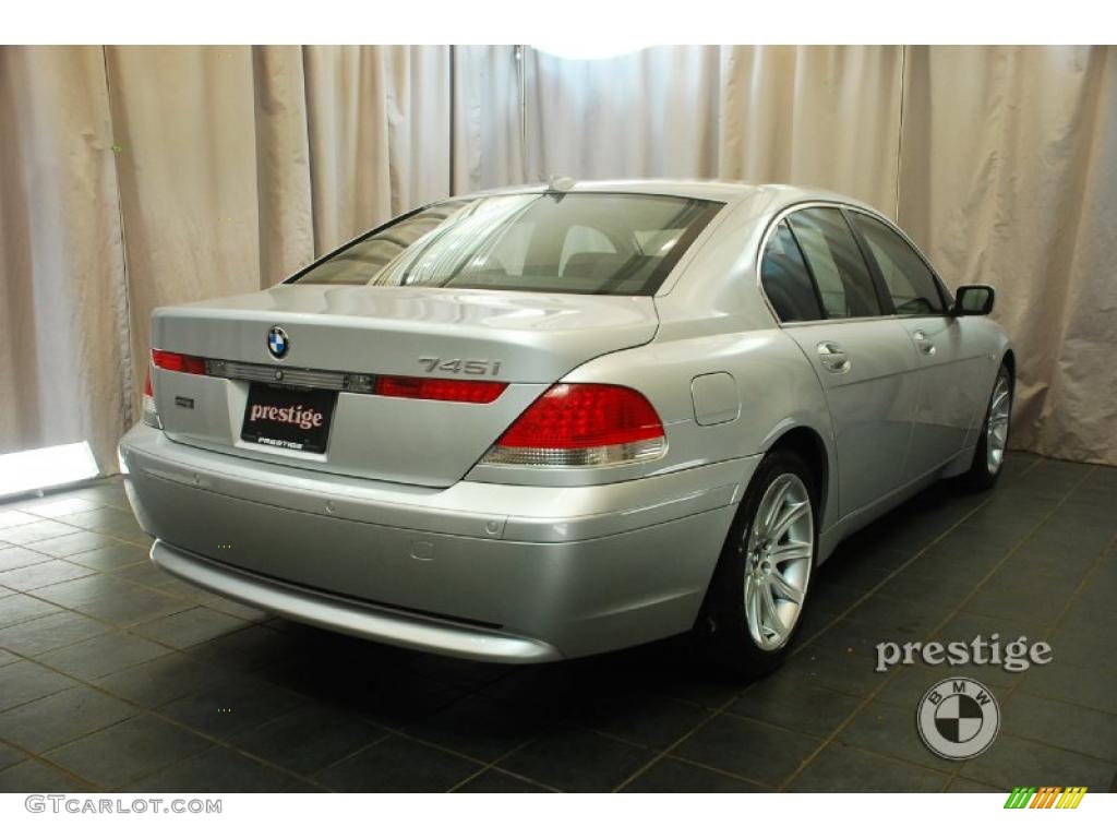 2003 7 Series 745i Sedan - Titanium Silver Metallic / Black/Black photo #2