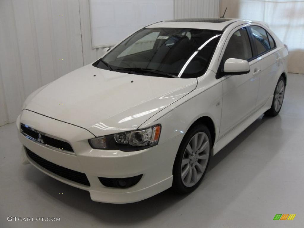 2010 Lancer Sportback GTS - Wicked White Metallic / Black photo #1