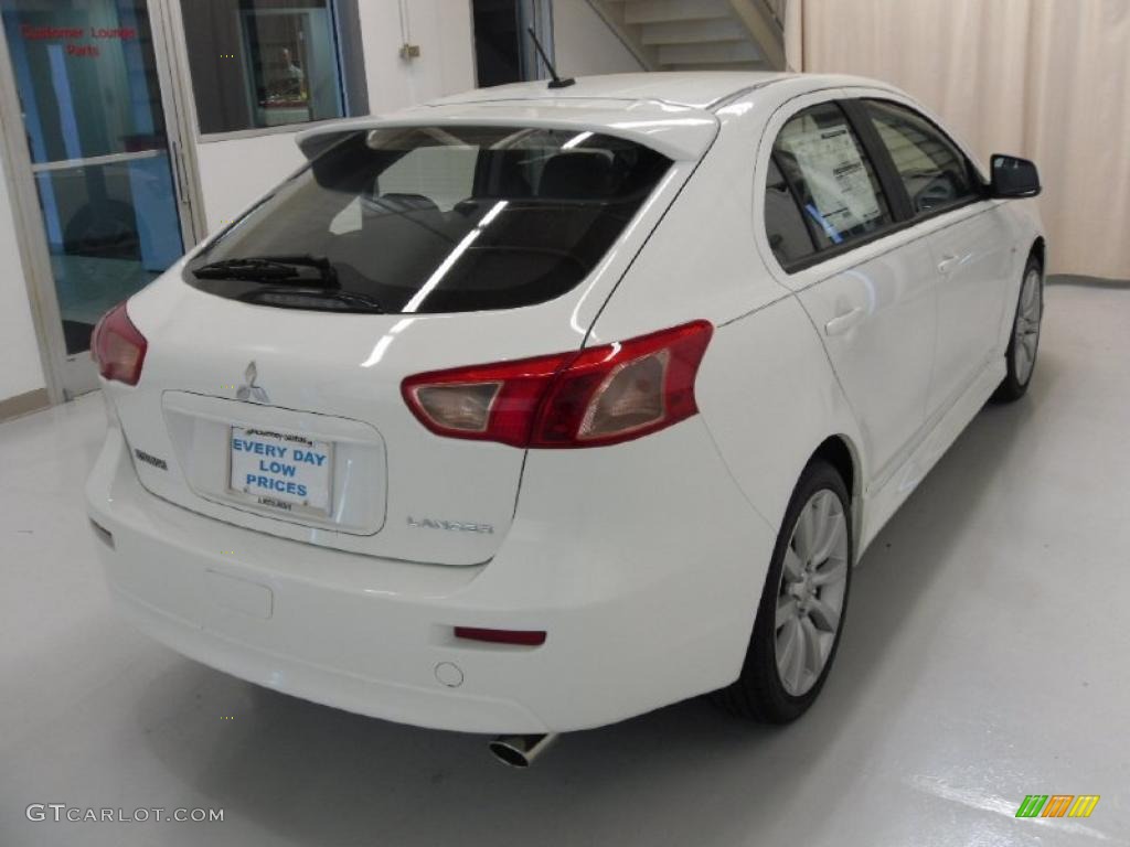 2010 Lancer Sportback GTS - Wicked White Metallic / Black photo #4