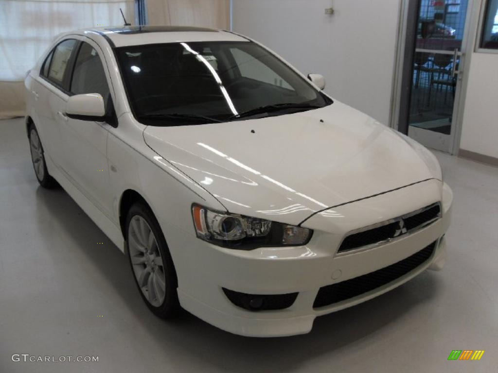 2010 Lancer Sportback GTS - Wicked White Metallic / Black photo #5