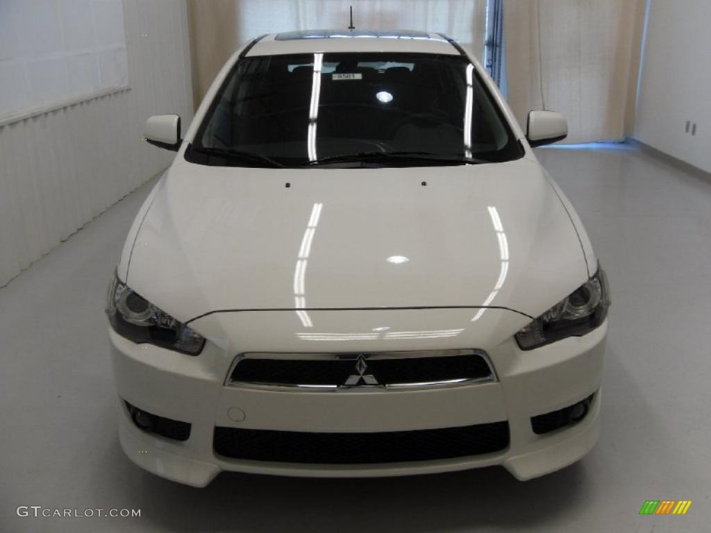 2010 Lancer Sportback GTS - Wicked White Metallic / Black photo #6