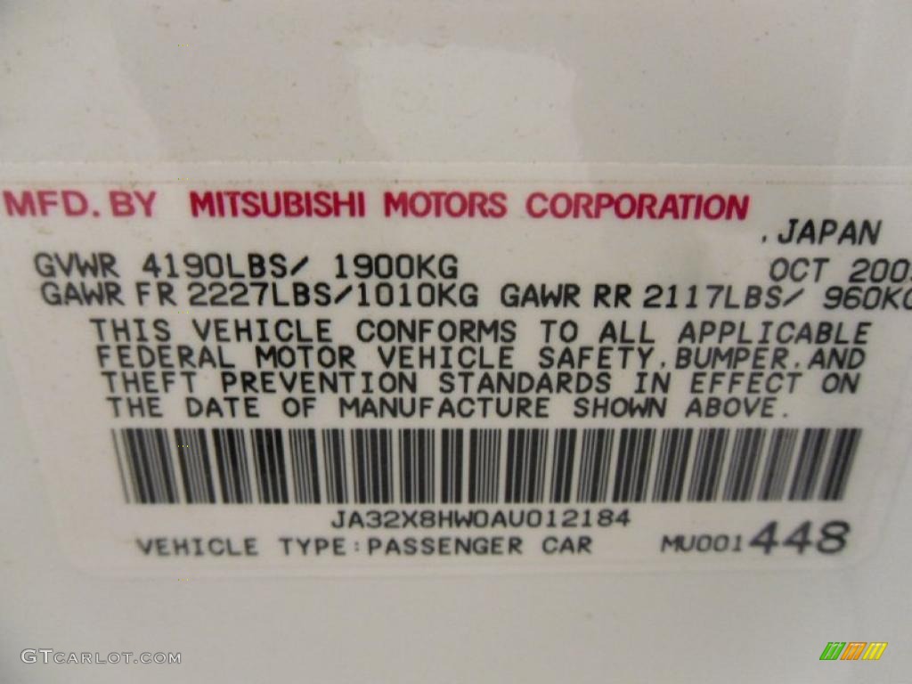 2010 Lancer Sportback GTS - Wicked White Metallic / Black photo #7