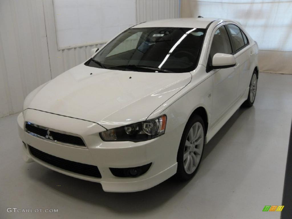 2010 Lancer Sportback GTS - Wicked White Metallic / Black photo #1