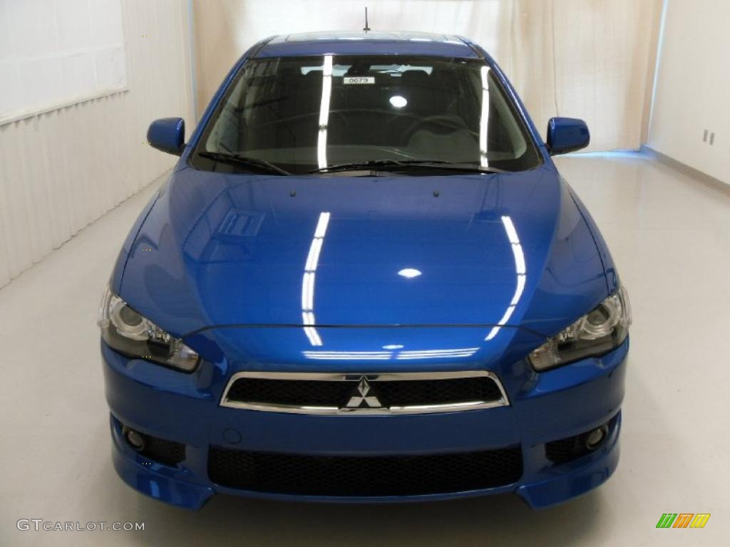 2010 Lancer Sportback GTS - Octane Blue Metallic / Black photo #6