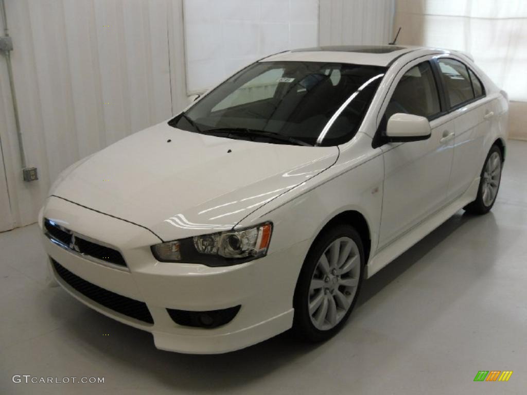 2010 Lancer Sportback GTS - Wicked White Metallic / Black photo #1