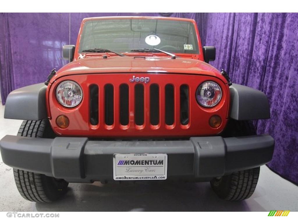 2009 Wrangler X 4x4 - Flame Red / Dark Slate Gray/Medium Slate Gray photo #2