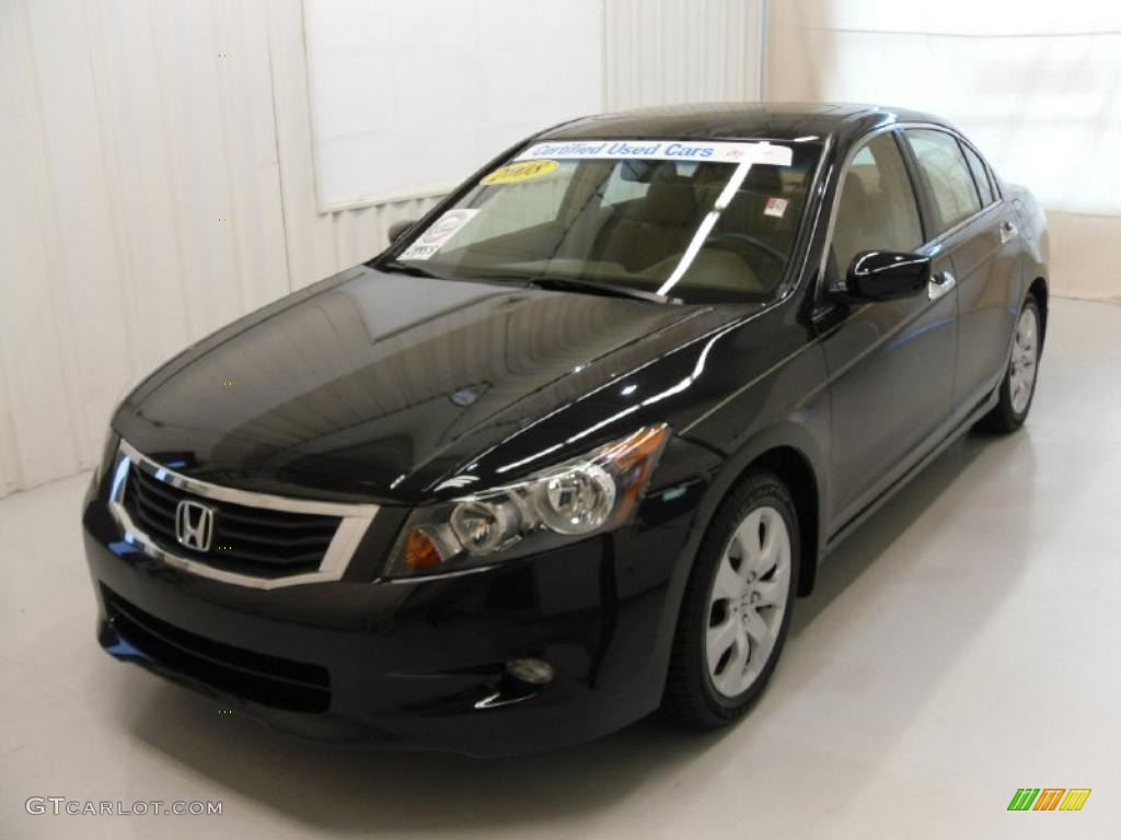 2008 Accord EX-L V6 Sedan - Nighthawk Black Pearl / Ivory photo #1