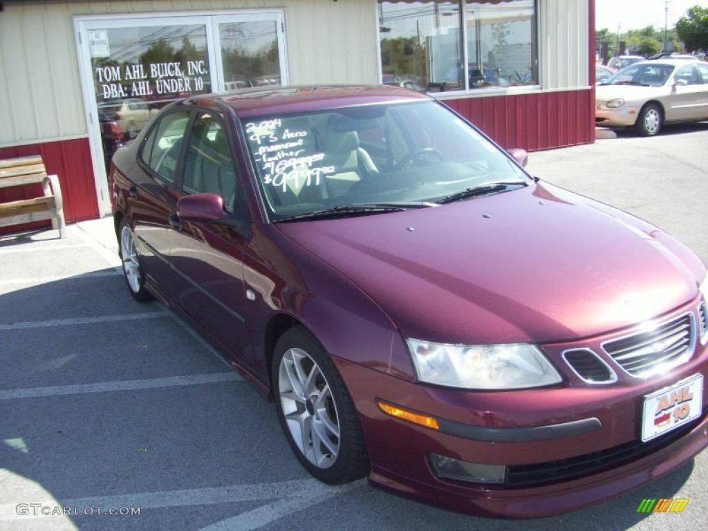 2004 9-3 Aero Sedan - Merlot Red Metallic / Parchment photo #11
