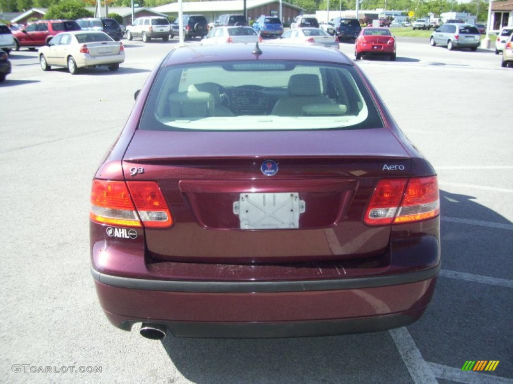 2004 9-3 Aero Sedan - Merlot Red Metallic / Parchment photo #17