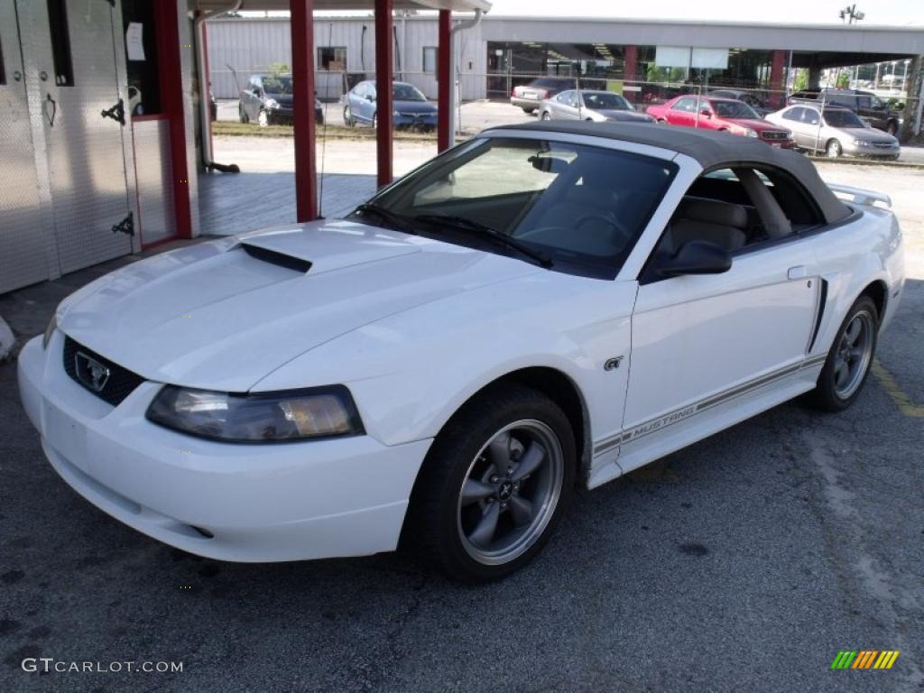 2001 Mustang GT Convertible - Oxford White / Medium Parchment photo #17