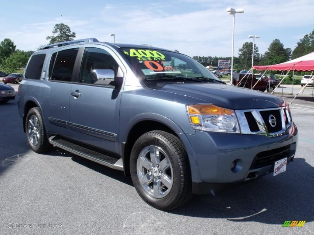 2010 Armada Platinum - Lakeshore Slate Blue Metallic / Stone photo #7