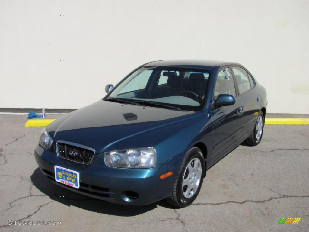 2001 Elantra GLS - Ocean Blue / Beige photo #1