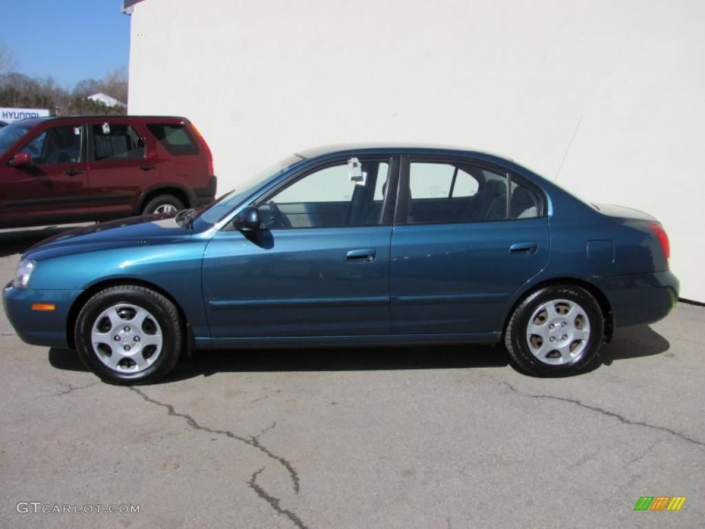 2001 Elantra GLS - Ocean Blue / Beige photo #2