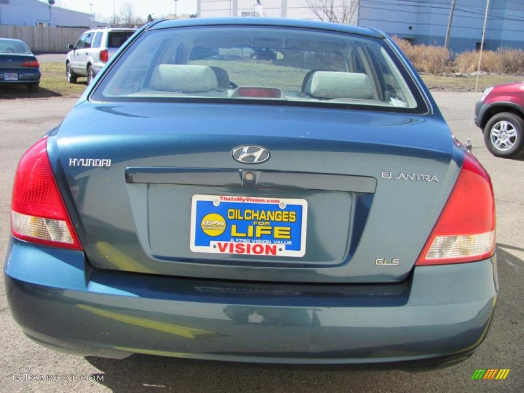 2001 Elantra GLS - Ocean Blue / Beige photo #3