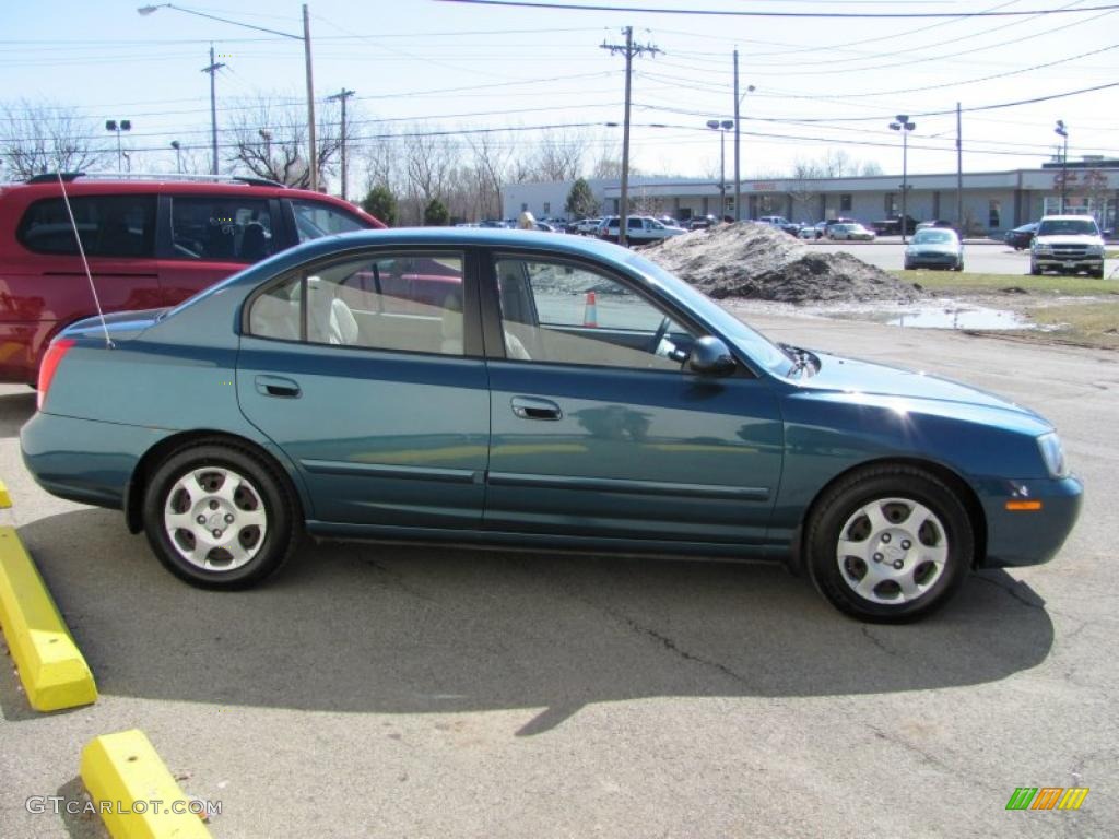 2001 Elantra GLS - Ocean Blue / Beige photo #4