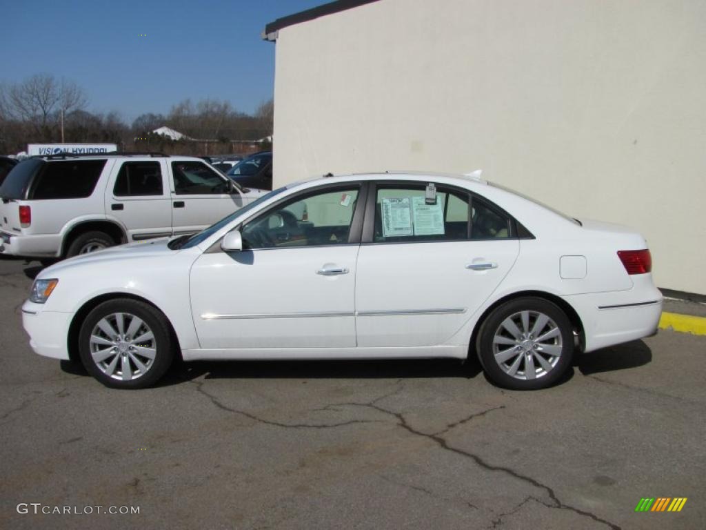 2009 Sonata Limited V6 - Powder White Pearl / Camel photo #2