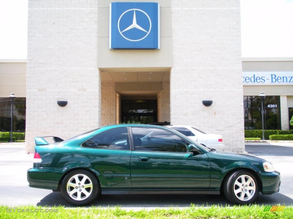 2000 Civic EX Coupe - Clover Green Pearl / Gray photo #5