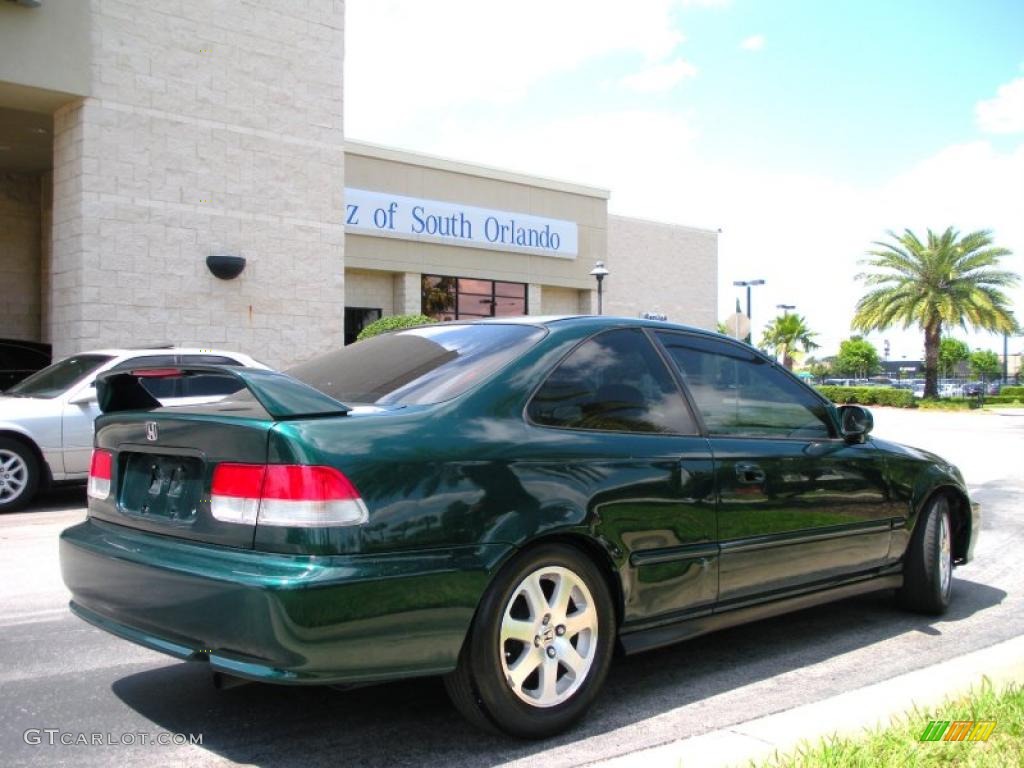 2000 Civic EX Coupe - Clover Green Pearl / Gray photo #6