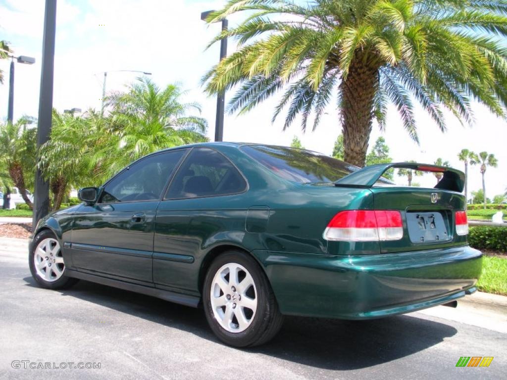 2000 Civic EX Coupe - Clover Green Pearl / Gray photo #8