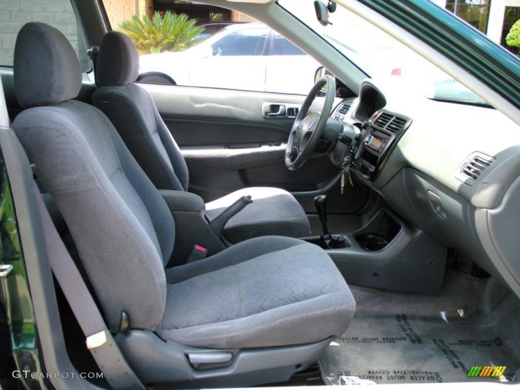 2000 Civic EX Coupe - Clover Green Pearl / Gray photo #13