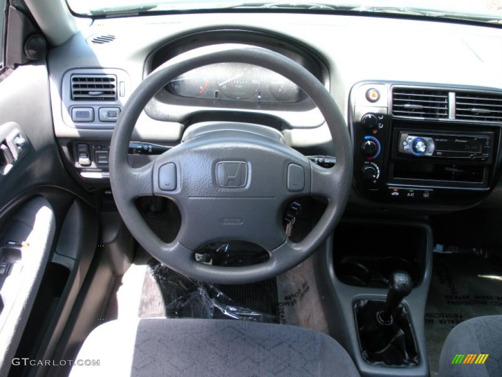 2000 Civic EX Coupe - Clover Green Pearl / Gray photo #17