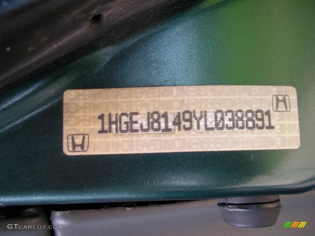 2000 Civic EX Coupe - Clover Green Pearl / Gray photo #25