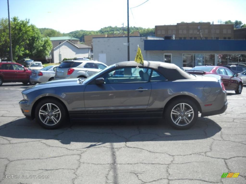 2010 Mustang V6 Premium Convertible - Sterling Grey Metallic / Stone photo #2
