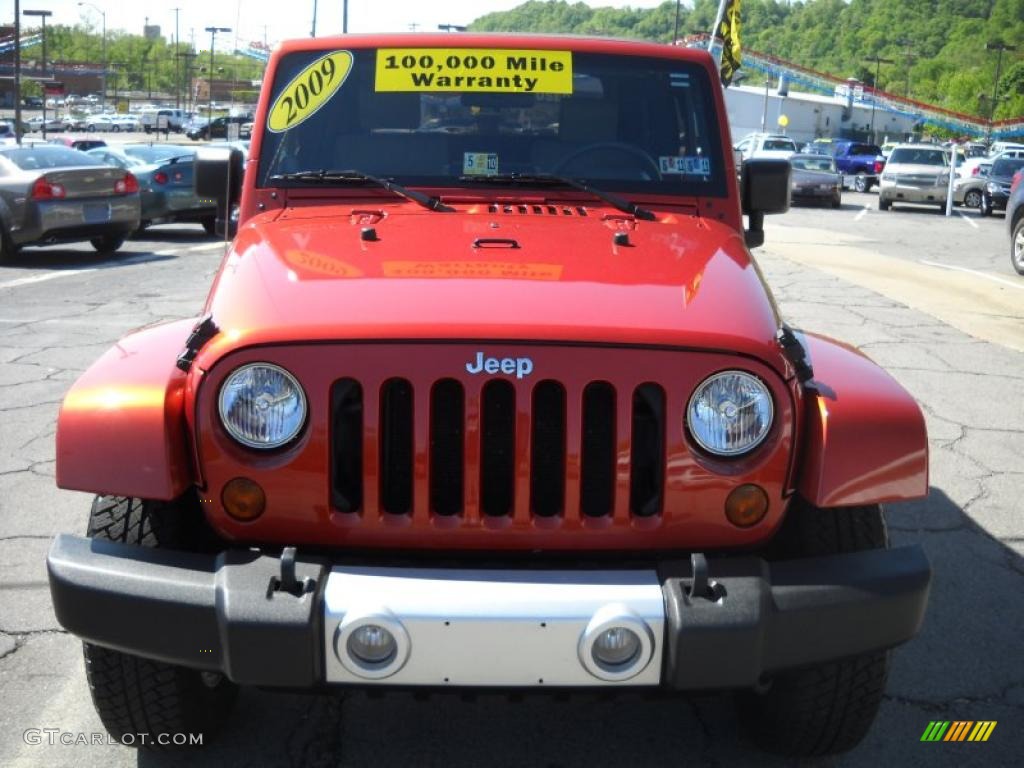 2009 Wrangler Sahara 4x4 - Sunburst Orange Pearl Coat / Dark Slate Gray/Medium Slate Gray photo #18