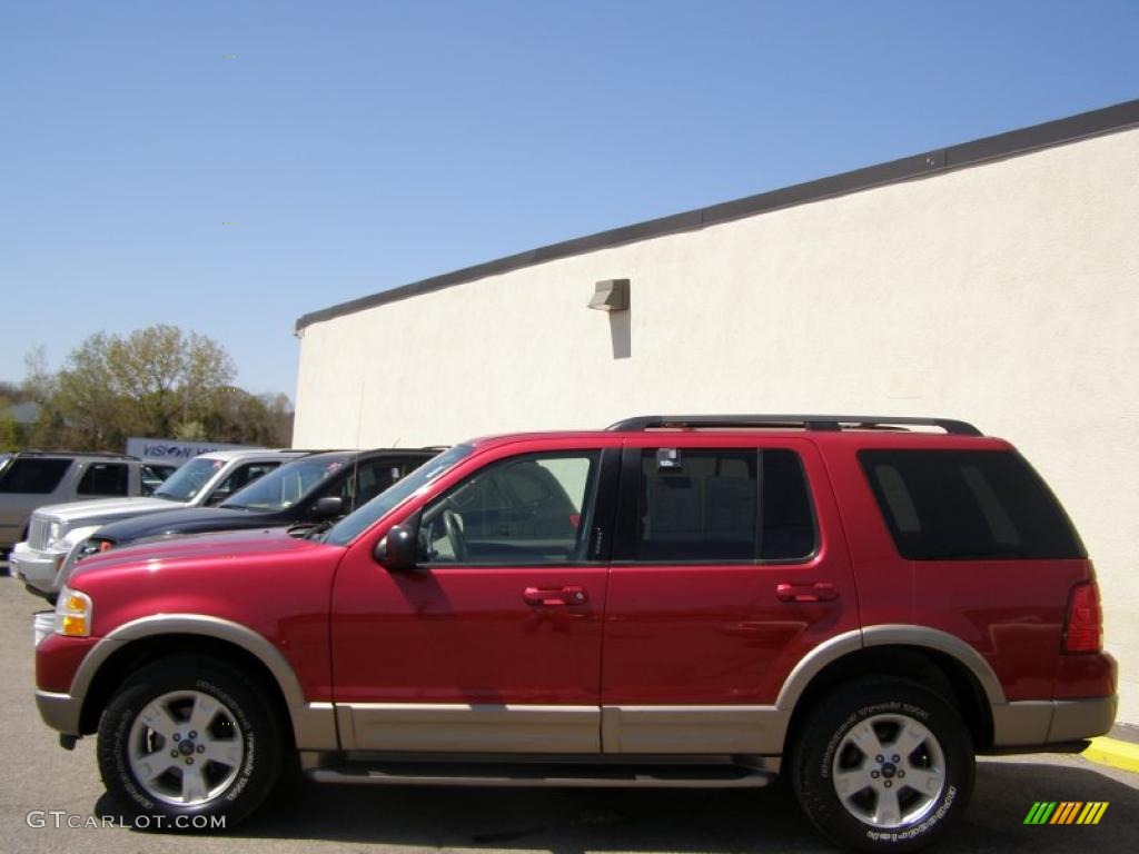 2003 Explorer Eddie Bauer 4x4 - Redfire Metallic / Medium Parchment Beige photo #11