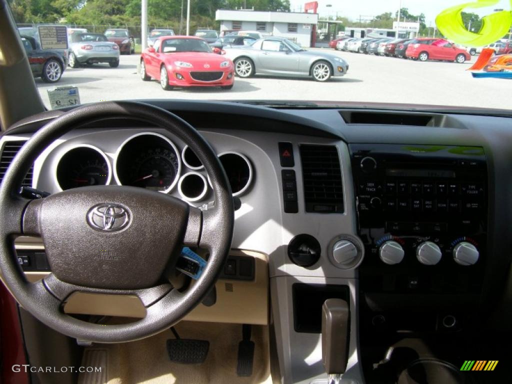 2008 Tundra SR5 Double Cab - Salsa Red Pearl / Beige photo #11