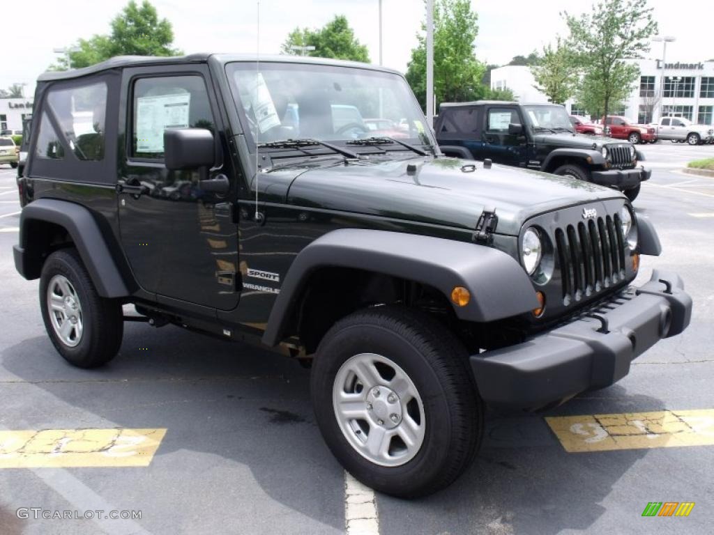 2010 Wrangler Sport 4x4 - Natural Green Pearl / Dark Khaki/Medium Khaki photo #4