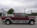 2008 Dark Toreador Red Ford F250 Super Duty Lariat Crew Cab 4x4  photo #2