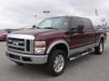 2008 Dark Toreador Red Ford F250 Super Duty Lariat Crew Cab 4x4  photo #7