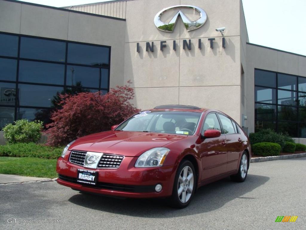 2004 Maxima 3.5 SE - Red Opulence / Cafe Latte photo #1