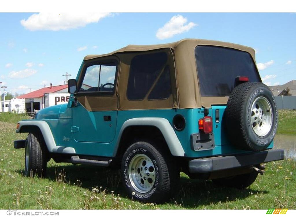1997 Wrangler Sport 4x4 - Bright Jade Satin Glow / Tan photo #3