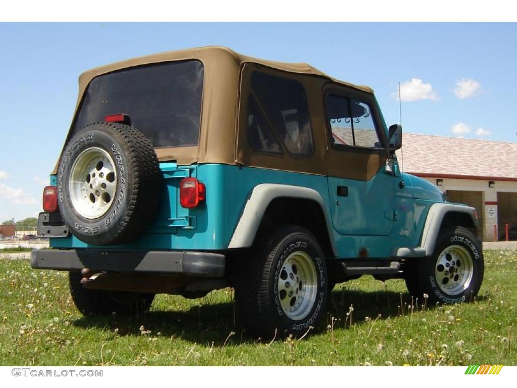 1997 Wrangler Sport 4x4 - Bright Jade Satin Glow / Tan photo #5