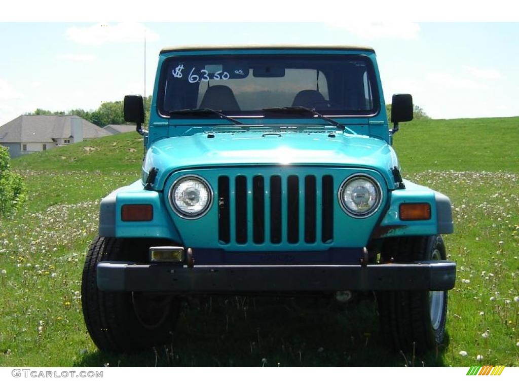 1997 Wrangler Sport 4x4 - Bright Jade Satin Glow / Tan photo #8