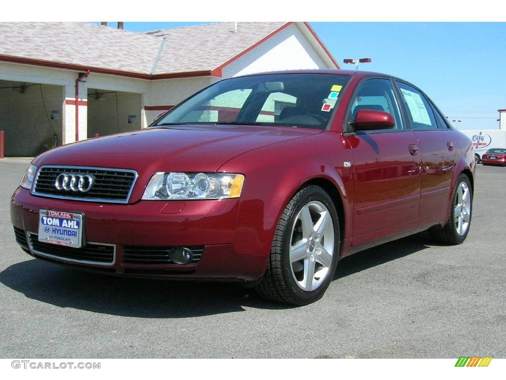 2004 A4 1.8T Sedan - Crimson Red Pearl Effect / Ebony photo #1