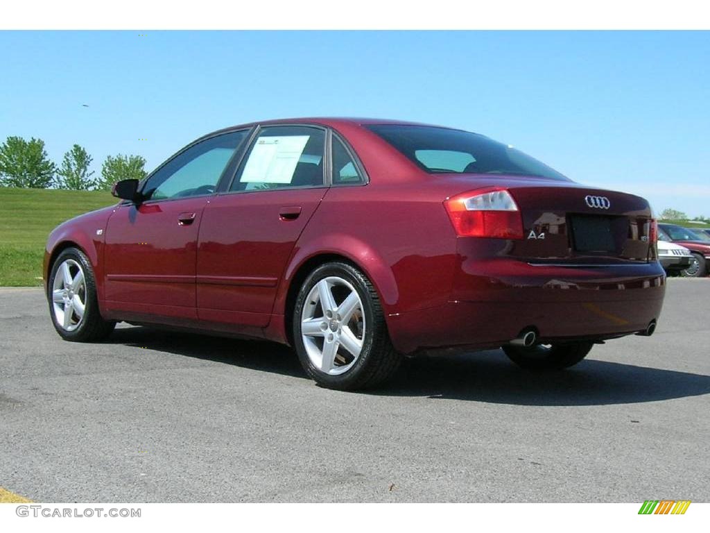 2004 A4 1.8T Sedan - Crimson Red Pearl Effect / Ebony photo #3