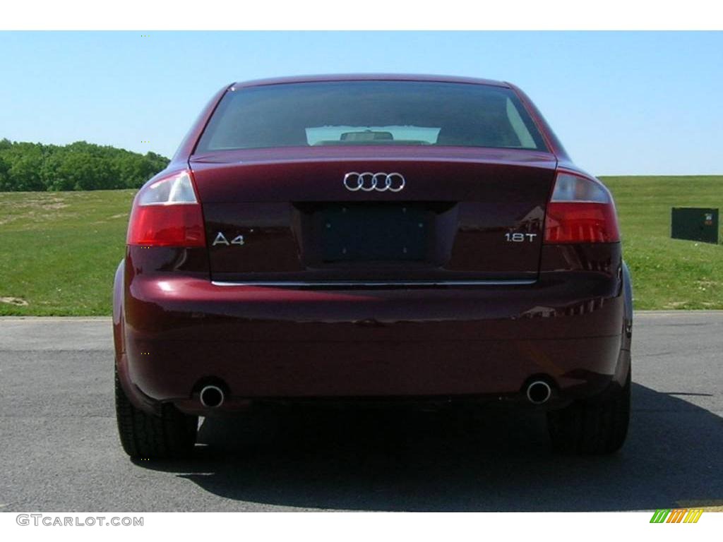 2004 A4 1.8T Sedan - Crimson Red Pearl Effect / Ebony photo #4