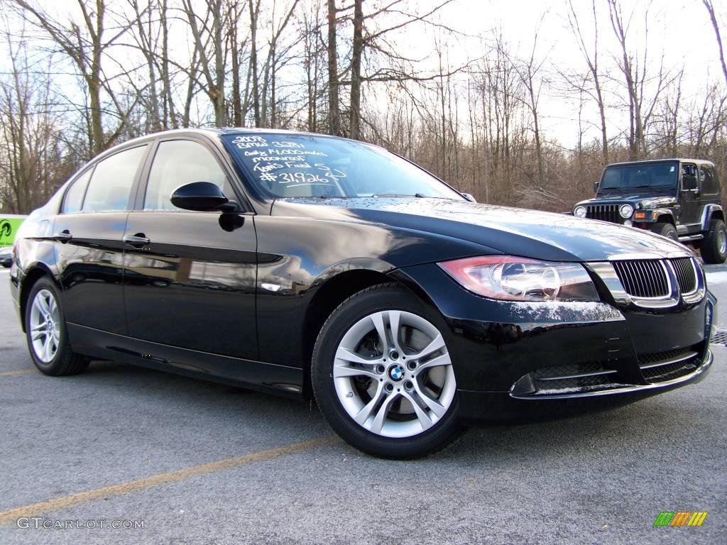 2008 3 Series 328i Sedan - Jet Black / Gray photo #7