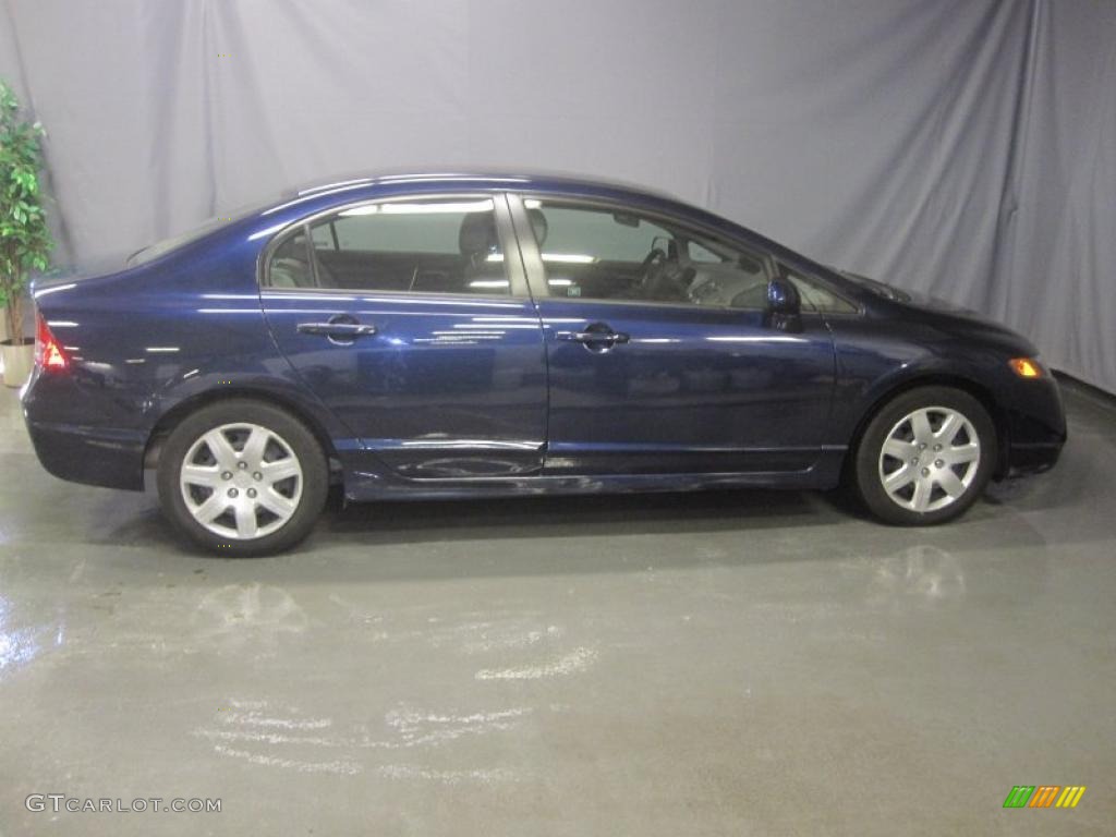 2007 Civic LX Sedan - Royal Blue Pearl / Gray photo #4