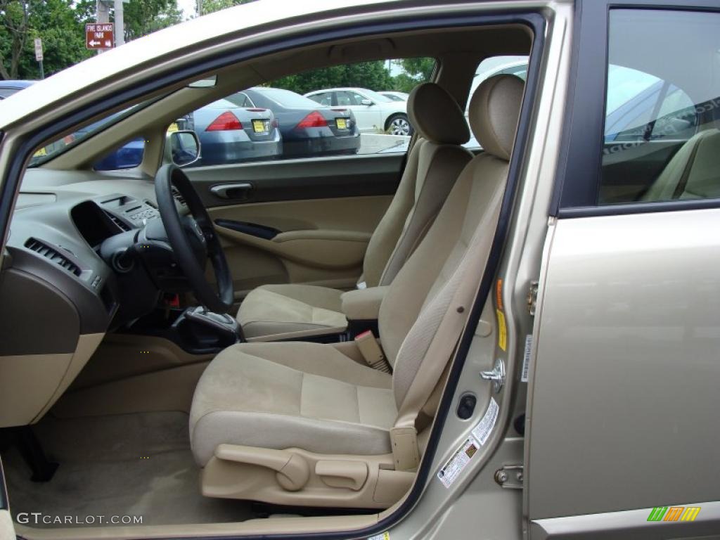 2007 Civic LX Sedan - Borrego Beige Metallic / Ivory photo #12